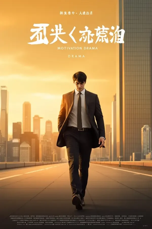 橙子短剧《被裁员后我成了CEO》封面，男子立于落地窗前俯瞰城市